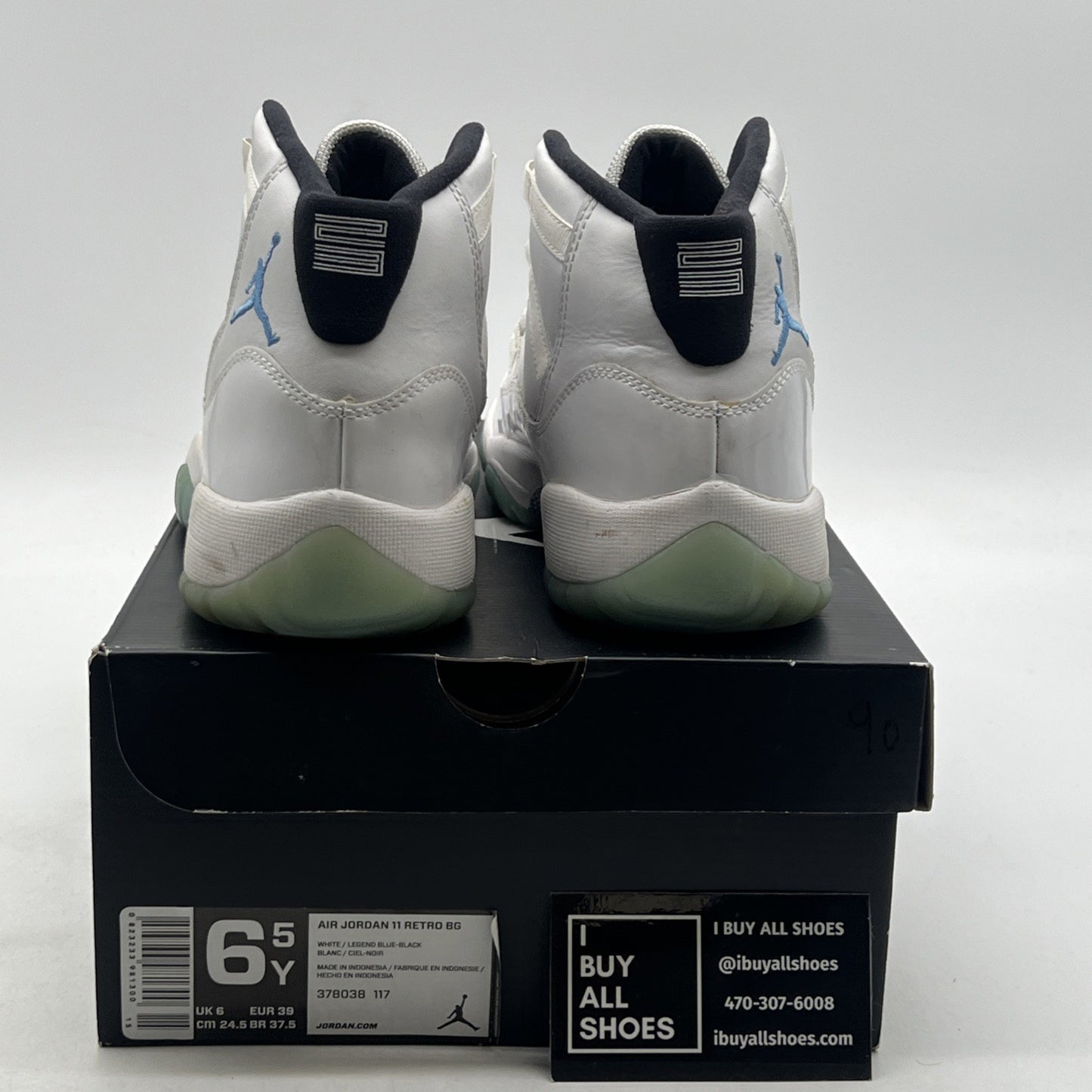 Size 6.5Y - Air Jordan 11 Retro High Legend Blue (378038-117)