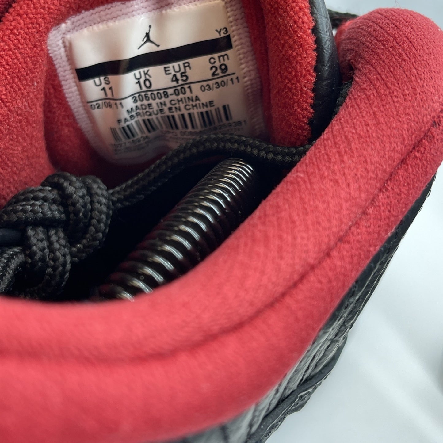 Size 11 - Air Jordan 11 Retro IE 2011 Low Black Charcoal Red (306008-001)