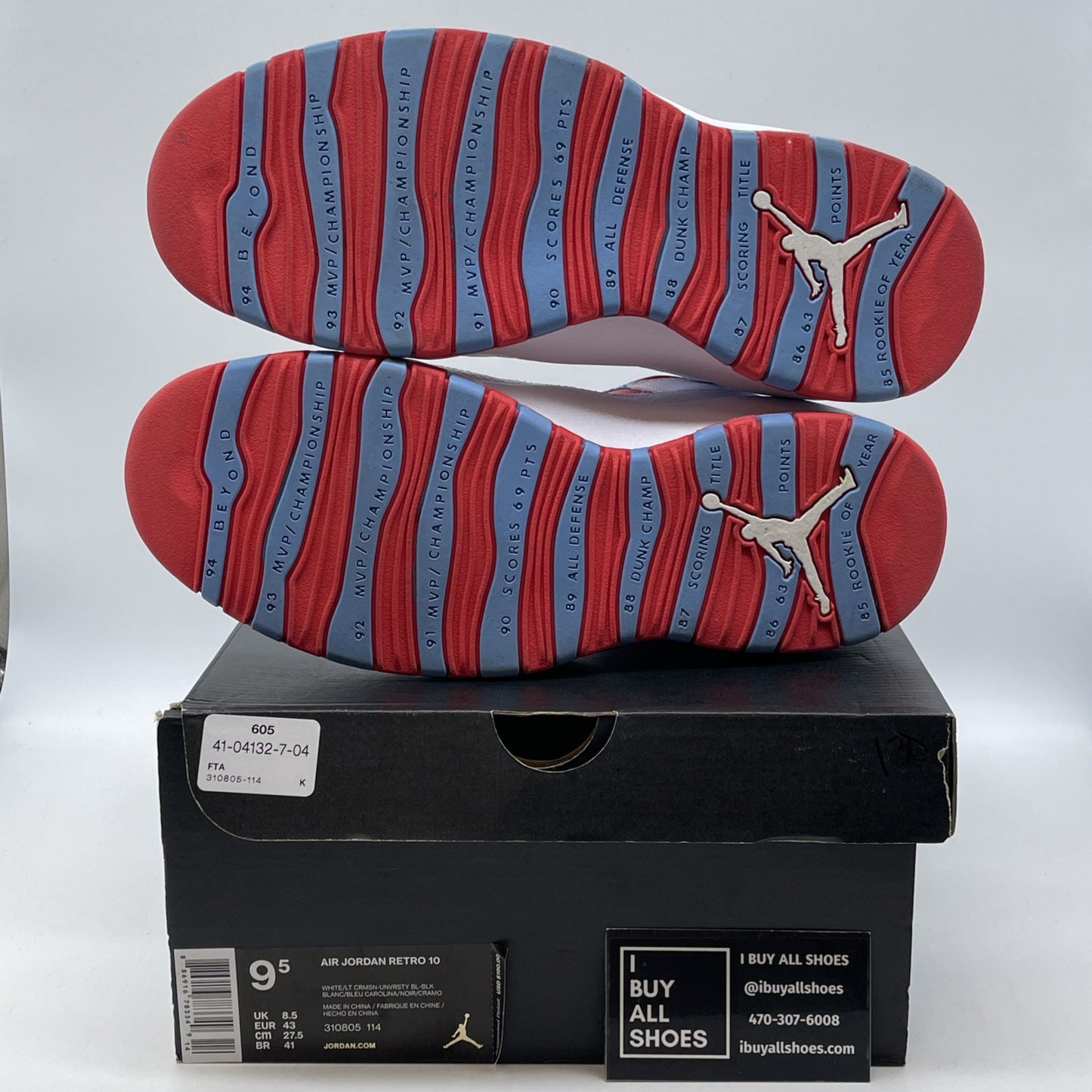 Size 9.5 - Air Jordan 10 Retro City Pack - Chicago White Red (310805-114)
