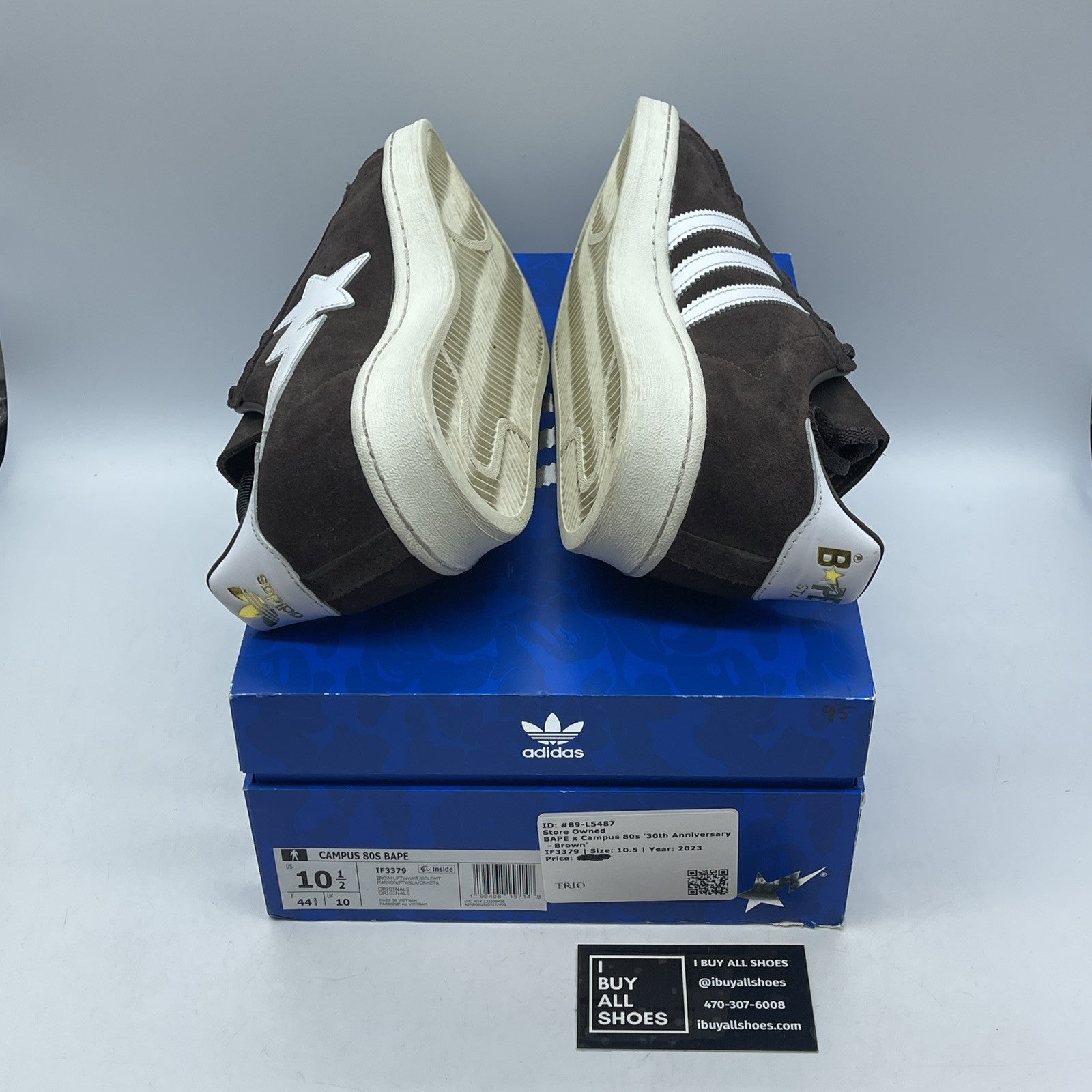Size 10.5 - adidas BAPE x Campus 80s 30th Anniversary - Brown White (IF3379)