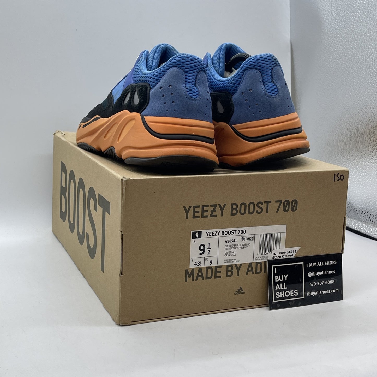 Size 9.5 - adidas Yeezy Boost 700 Bright Blue Black Orange Suede (GZ0541)