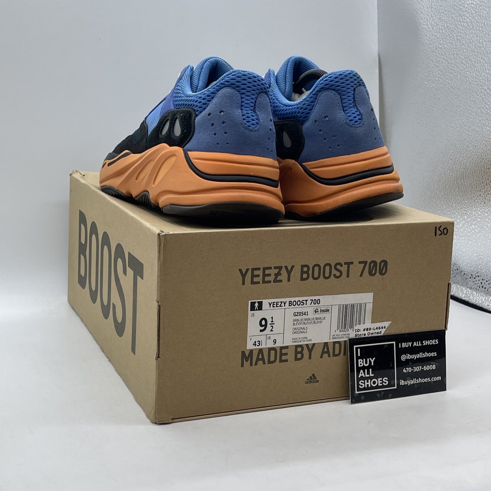 Size 9.5 - adidas Yeezy Boost 700 Bright Blue Black Orange Suede (GZ0541)
