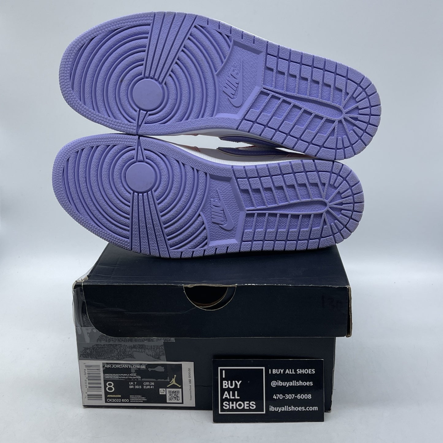 Size 8 - Air Jordan 1 SE Low Arctic Punch Suede Leather (CK3022-600)