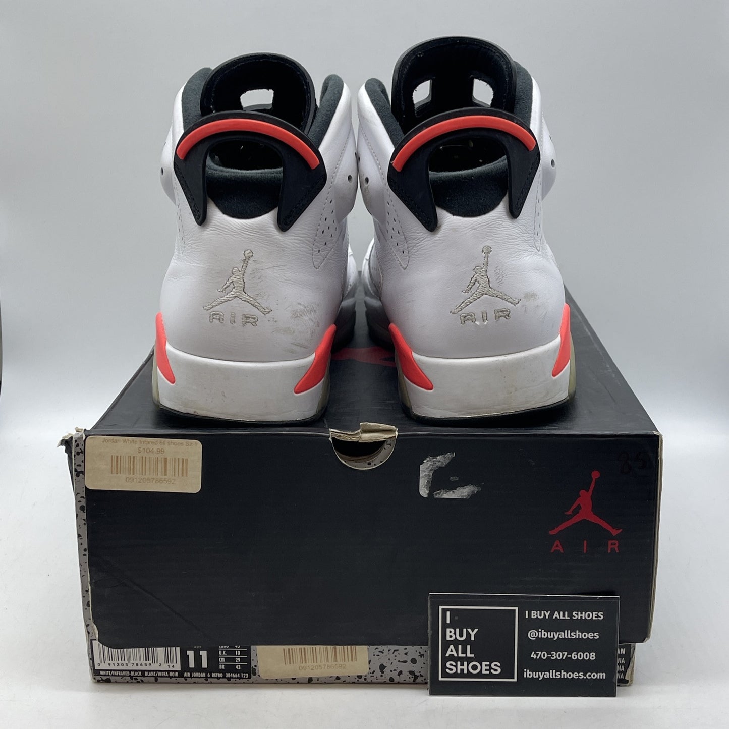 Size 11 - Air Jordan 6 Retro 2014 White Infrared Pink Leather (384664-123)