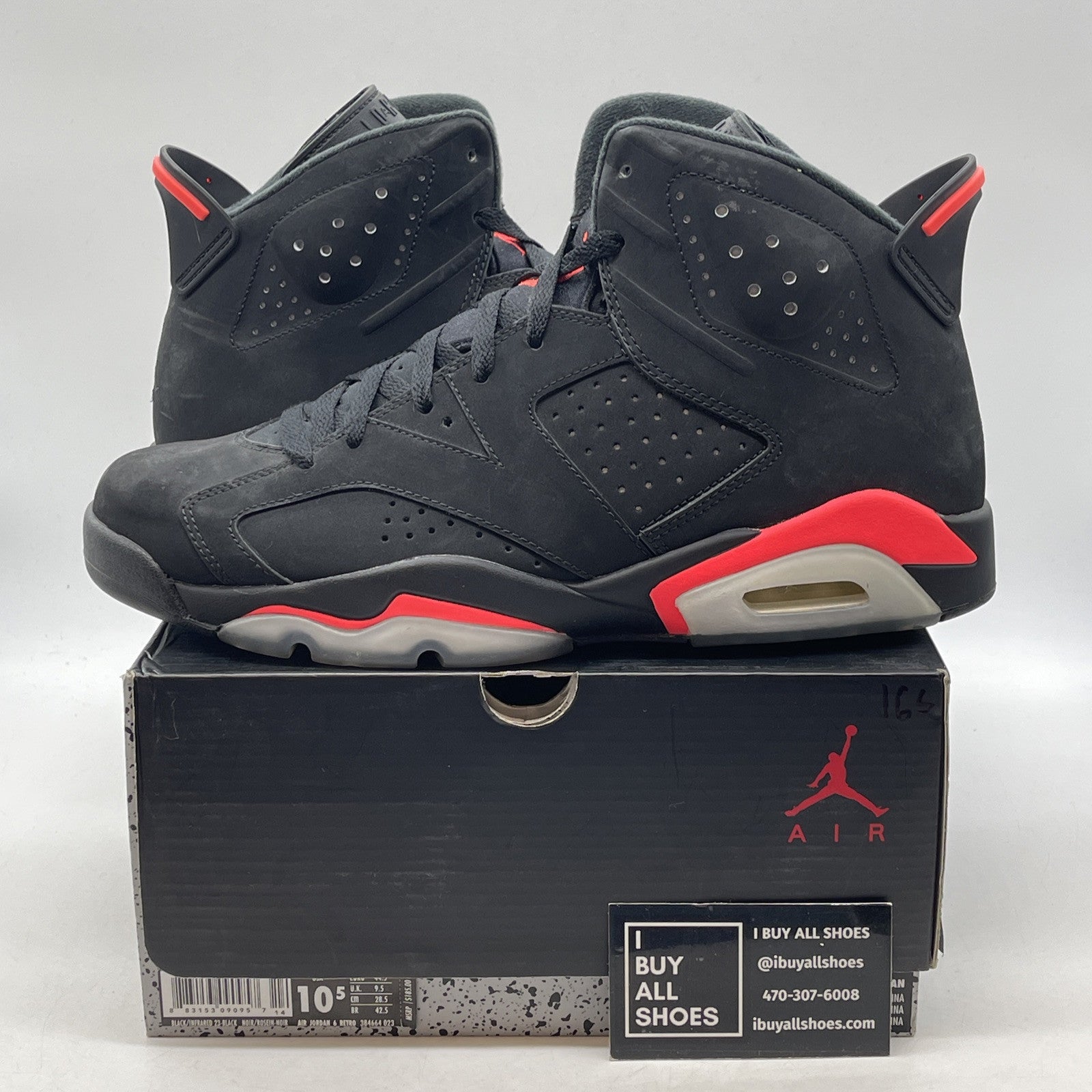 Size 10.5 - Jordan 6 Retro Infrared Black Pink Suede (384664-023)