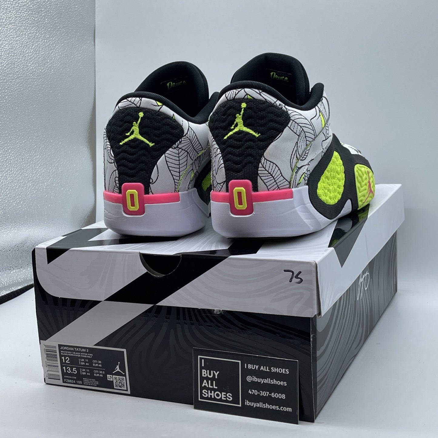 Size 12 - Jordan Tatum 2 Momma's Boy White Black Pink Suede (FZ8824-100)