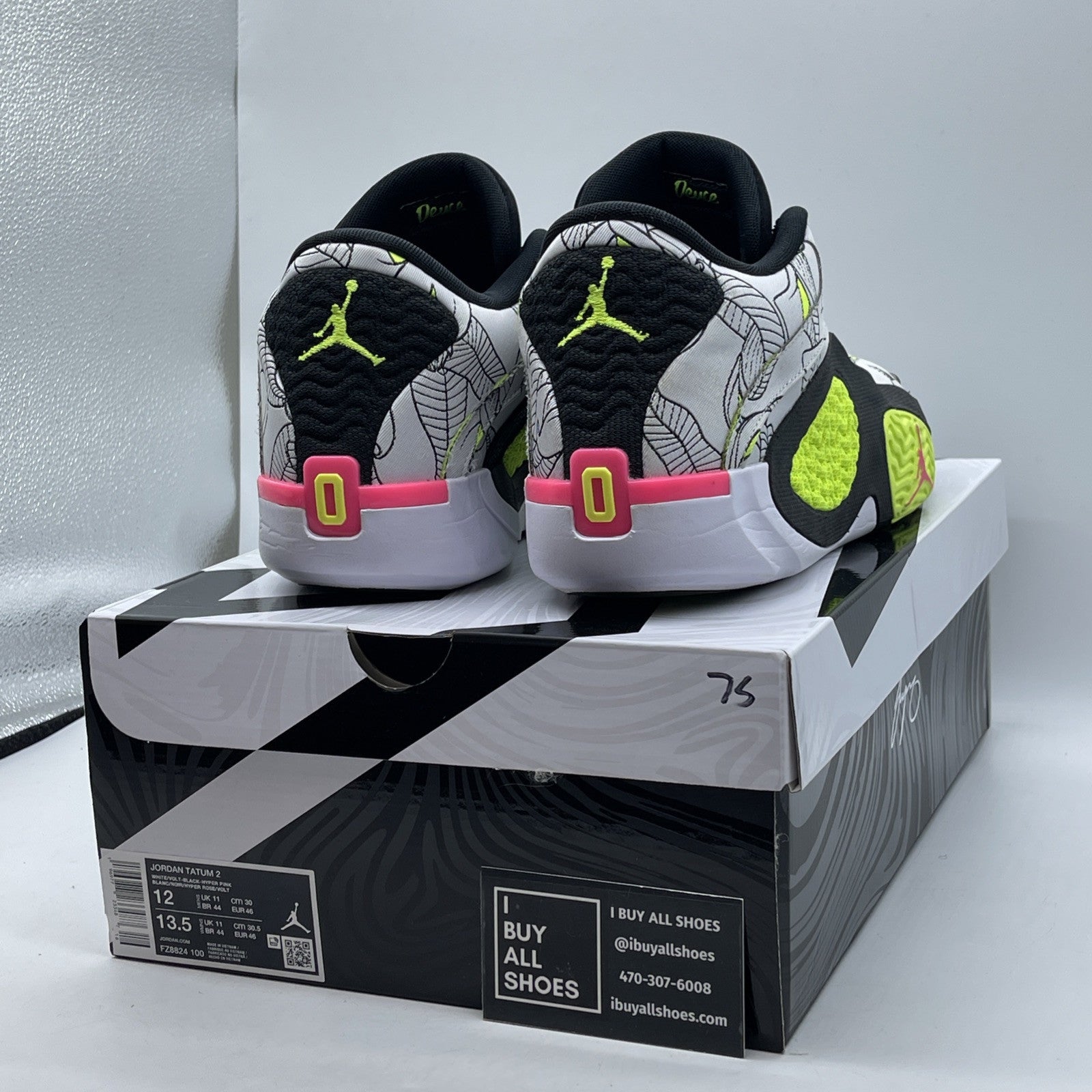 Size 12 - Jordan Tatum 2 Momma's Boy White Black Pink Suede (FZ8824-100)