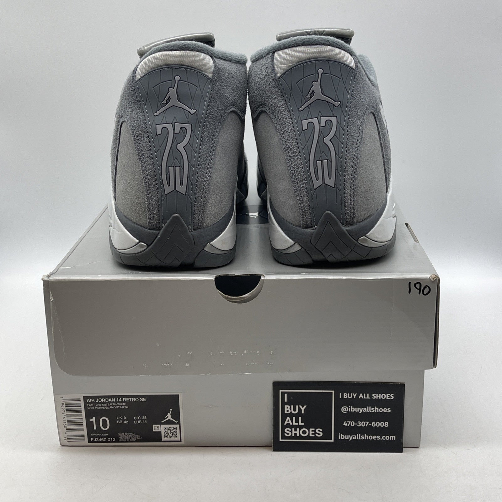 Size 10 -Air Jordan 14 Retro SE Mens Sz 13 Flight Grey Stealth White(FJ3460-012)