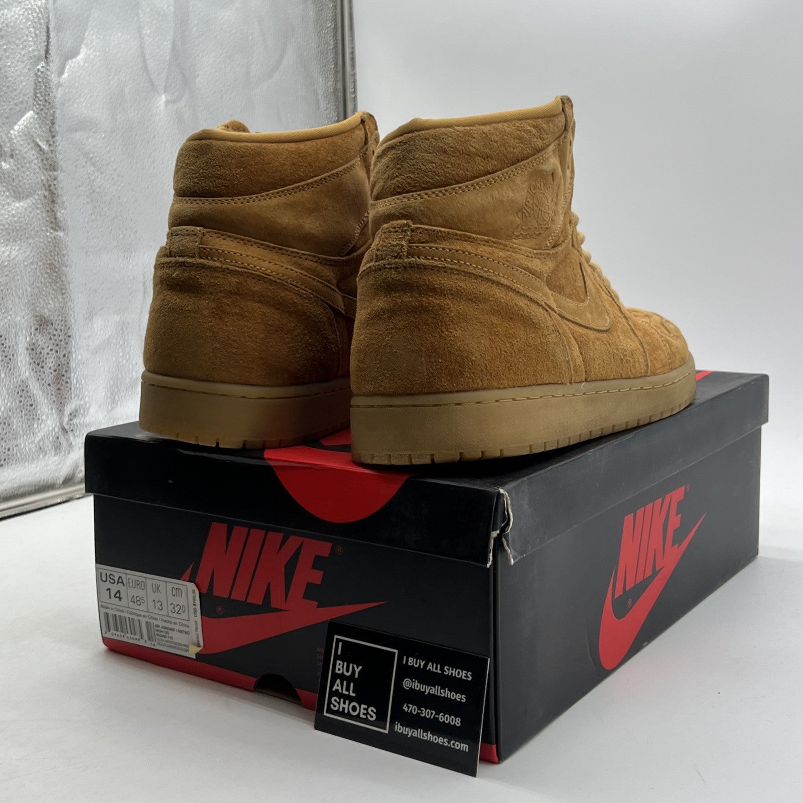 Size 14 - Air Jordan 1 Retro OG High Wheat (555088-710)