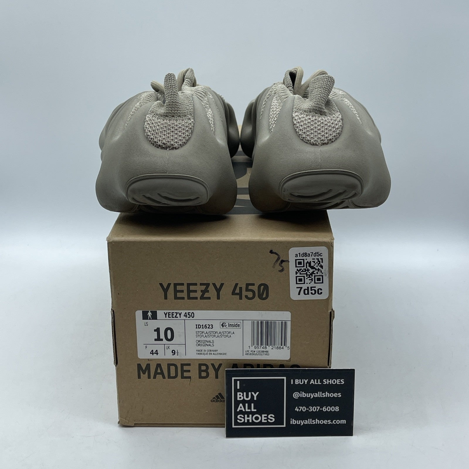 Size 10 - Adidas Yeezy 450 Stone Flax Brown Suede (ID1623)