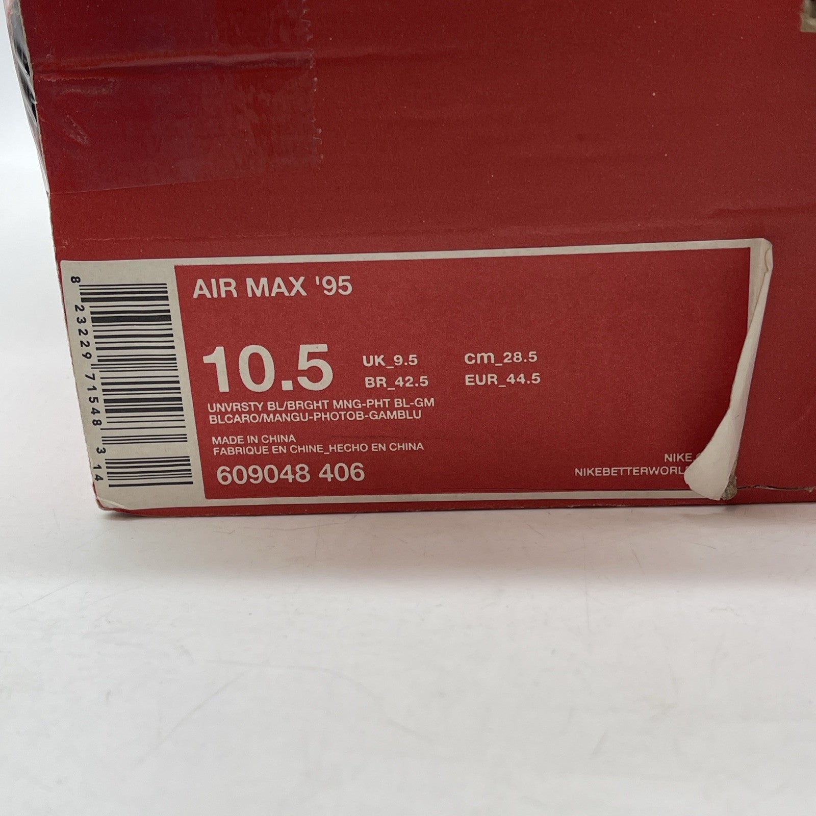 Size 10.5 - Nike Air Max 95 University Blue Suede Leather (609048-406)