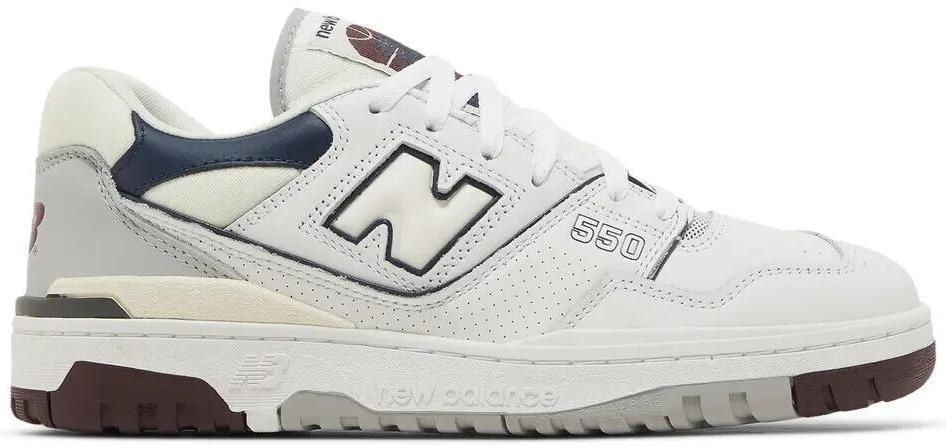 Size 14 - New Balance 550 White Indigo Burgundy Blue Grey Leather (BB550PWB)
