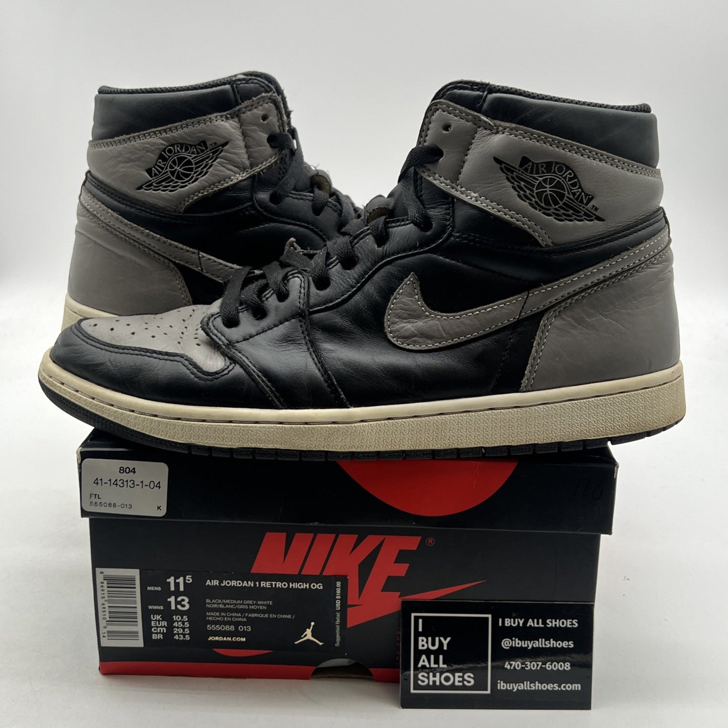 Size 11.5 - Air Jordan 1 Retro OG High Shadow (555088-013)