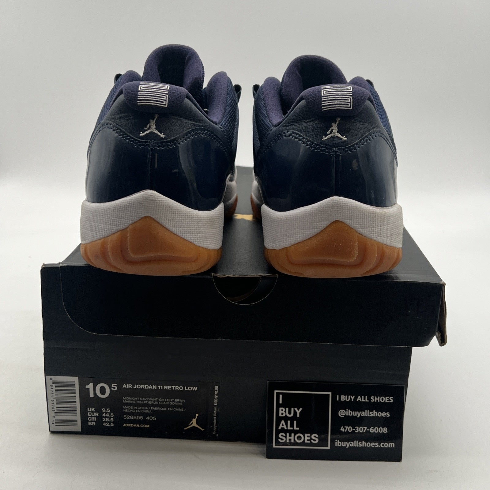 Size 10.5 - Air Jordan 11 Retro Low Navy Gum (527895-405)
