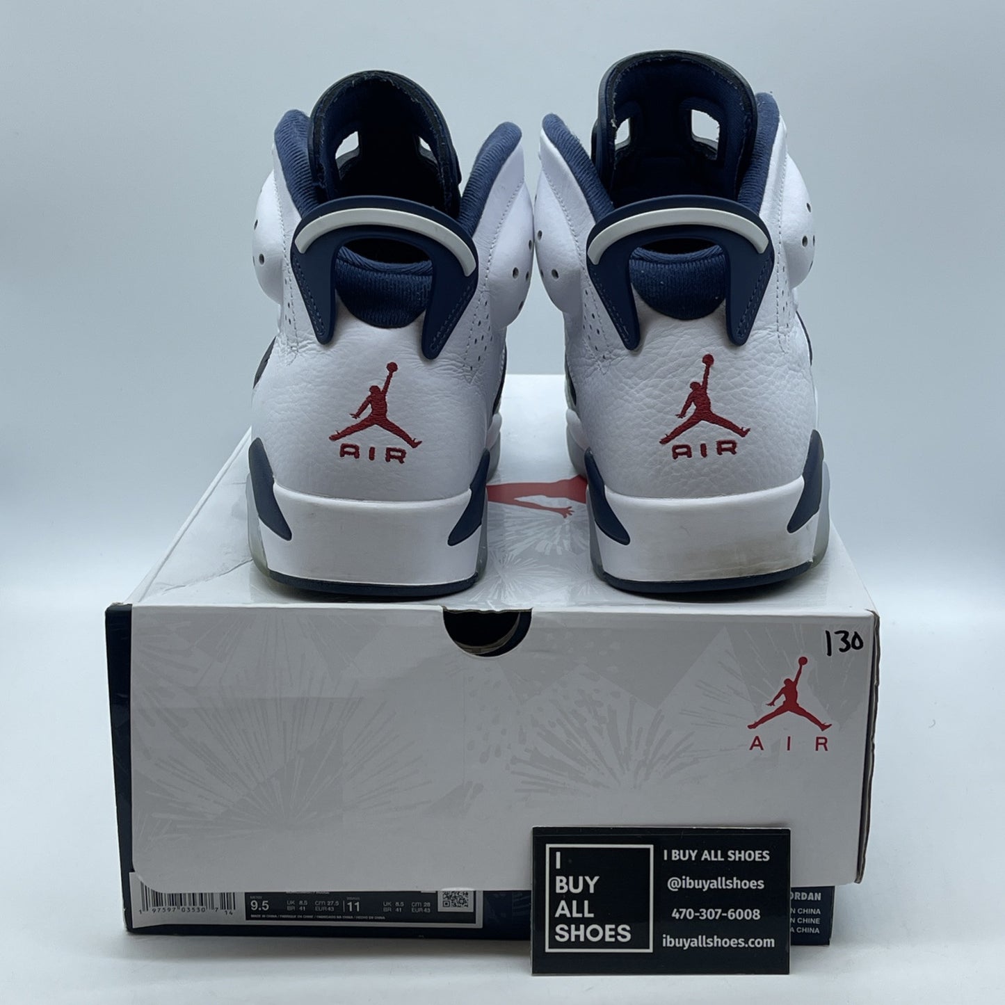 Size 9.5 - Air Jordan 6 Retro 2024 Olympic Blue White Leather (CT8529-164)
