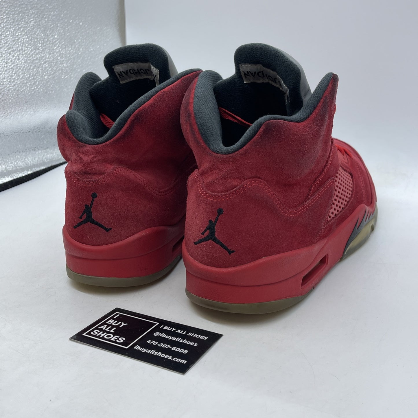 Size 10 - Air Jordan 5 Retro Red Suede Black (136027-602)