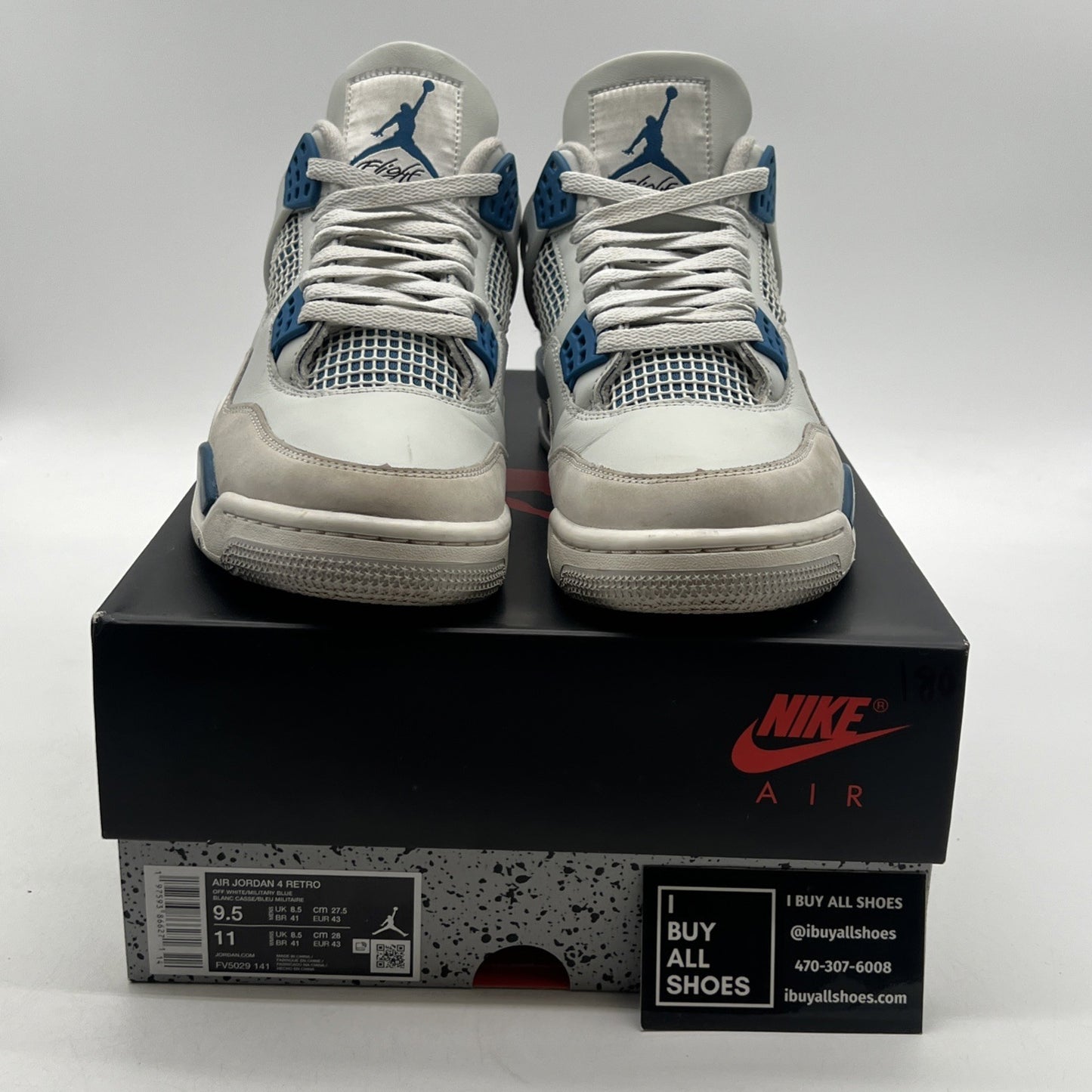 Size 9.5 - Air Jordan 4 Retro 2024 Military Blue (FV5029-141)
