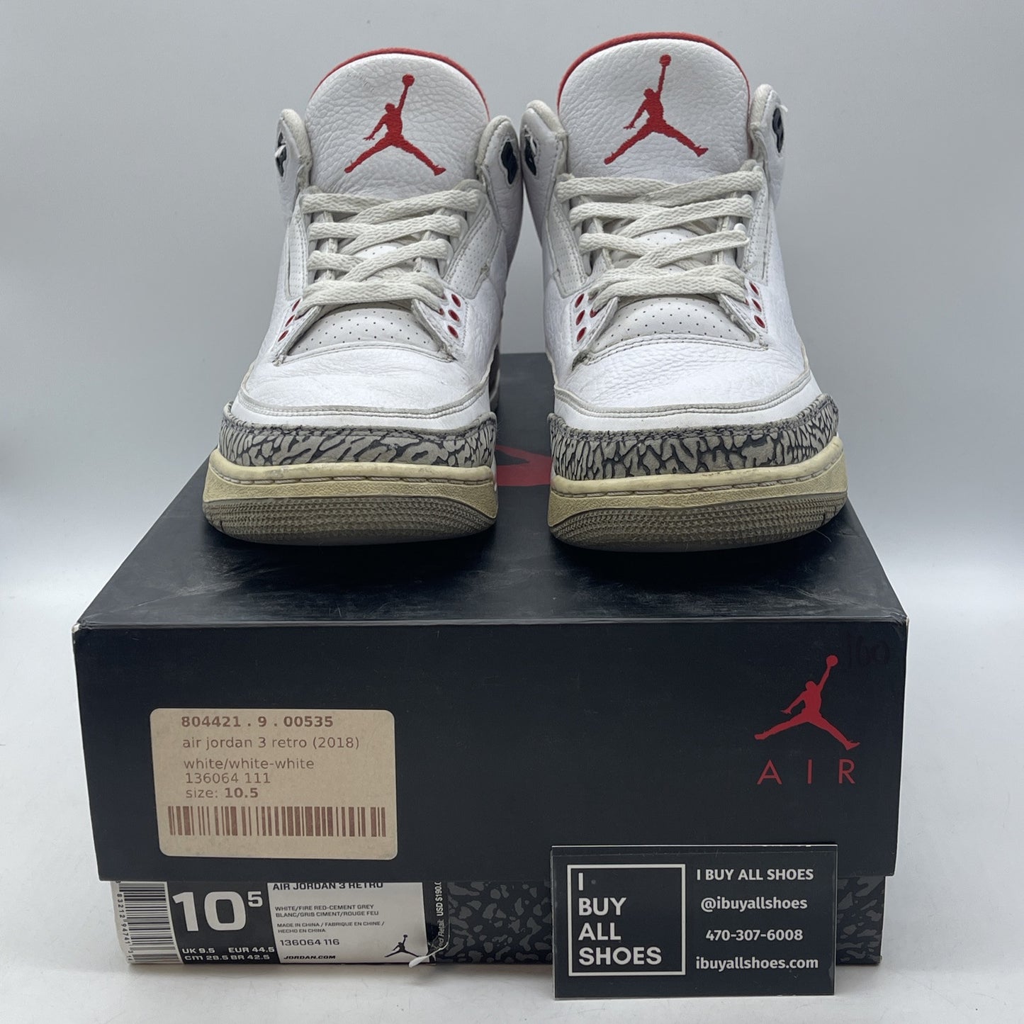 Size 10.5 - Jordan 3 Retro Hall of Fame 2018 Leather Suede (136064-116)