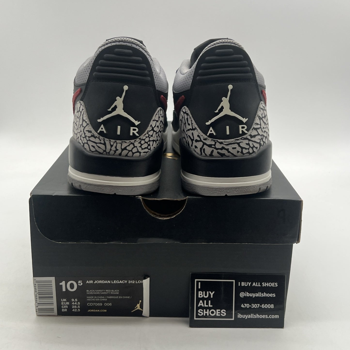 Size 10.5 - Jordan Legacy 312 Low Bred Cement (CD7069-006)