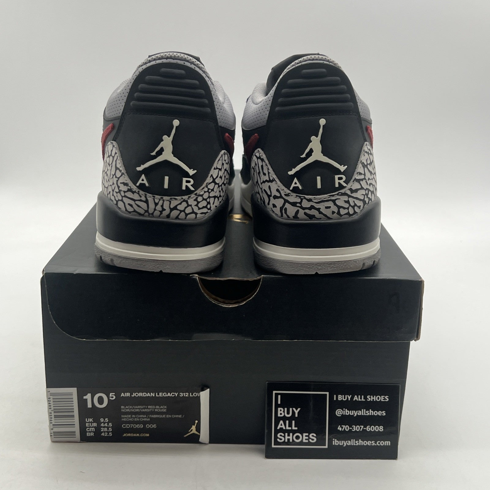 Size 10.5 - Jordan Legacy 312 Low Bred Cement (CD7069-006)