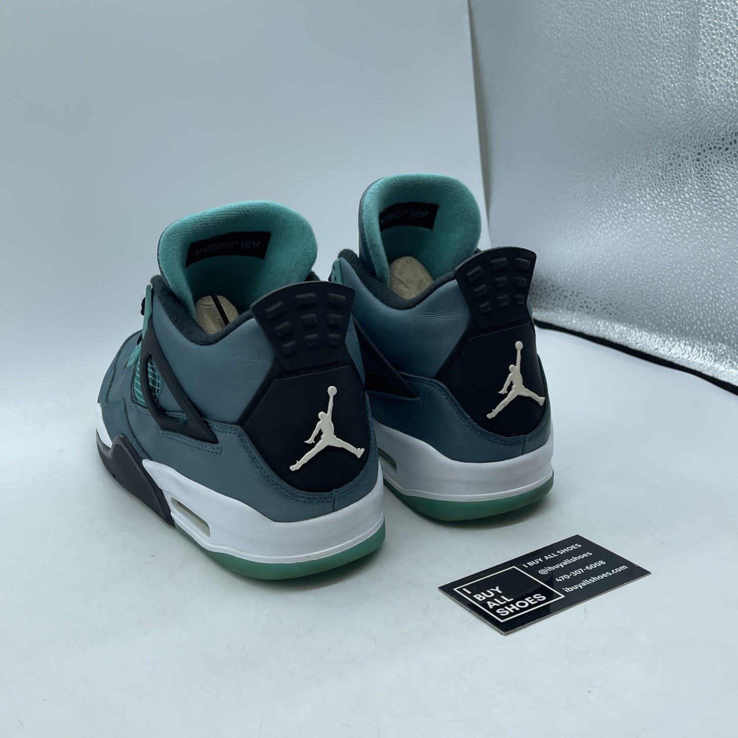 Size 11.5 - Air Jordan 4 Retro Teal Blue Black Leather (705331-330)