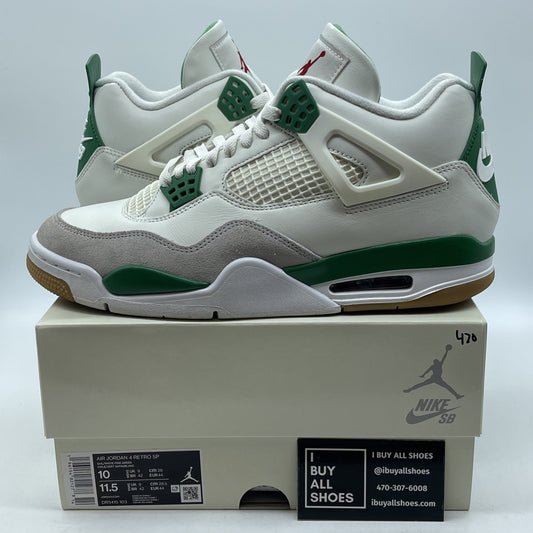 Size 10 - Jordan 4 Retro SP x Nike SB Mid Pine Green White Leather (DR5415-103)