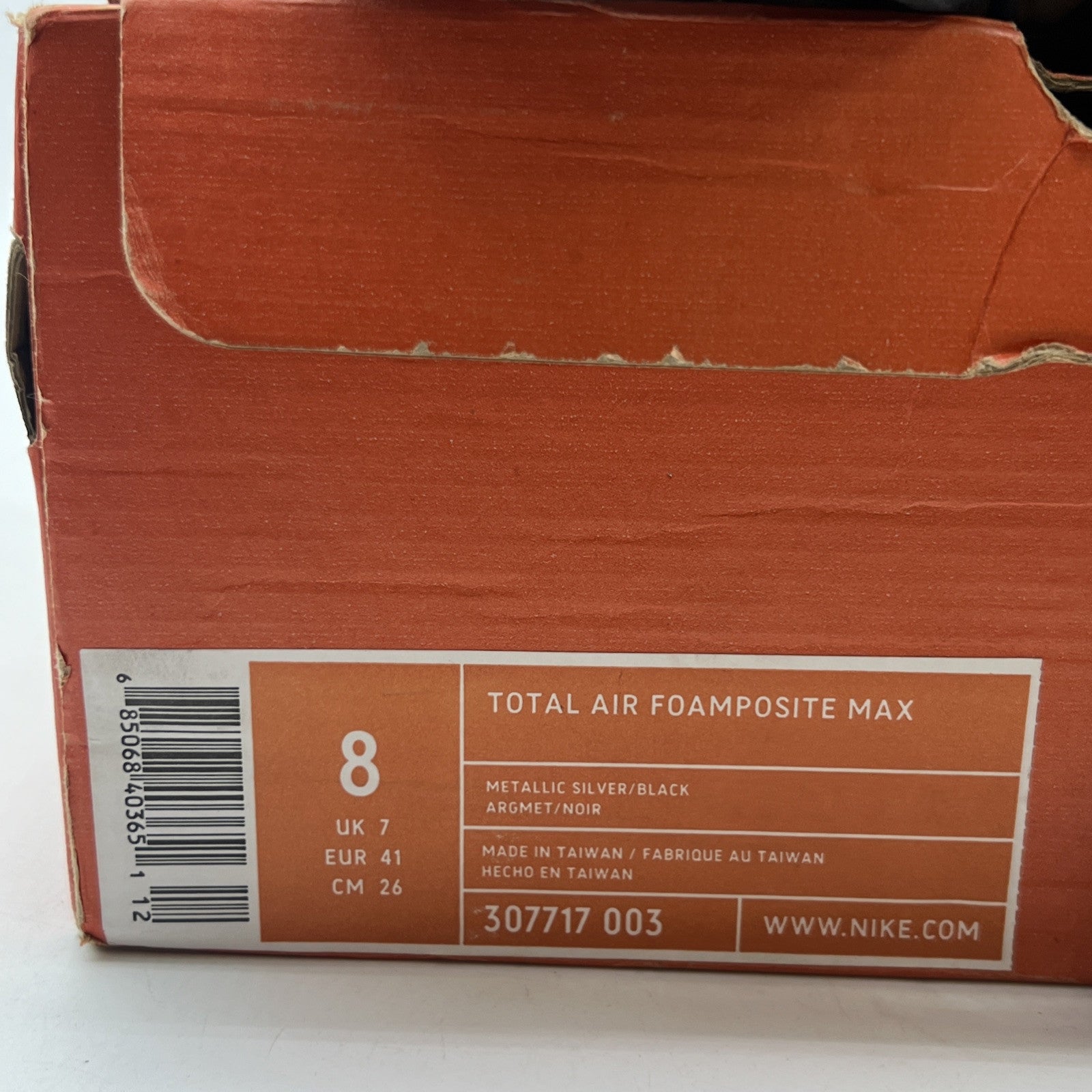 Size 8 - Nike Total Air Foamposite Max Silver 1998 OG Tim Duncan (307717-003)