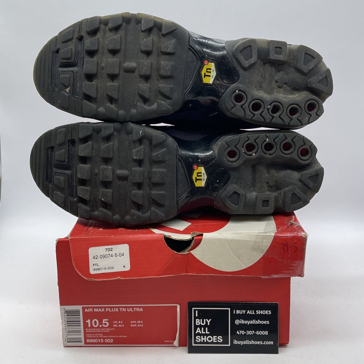 Size 10.5 - Nike Air Max Plus TN Ultra Triple Black Suede (898015-002)